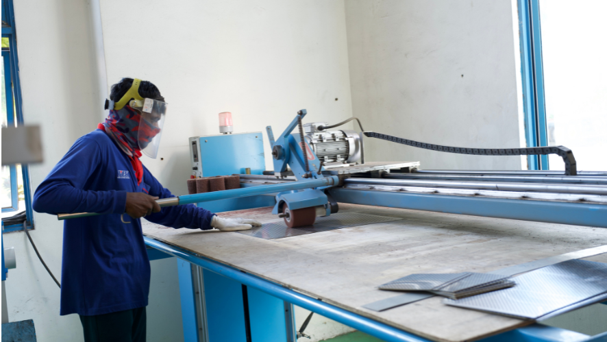 Stainless steel fabrication - buffer/ polishing station in singapore factory